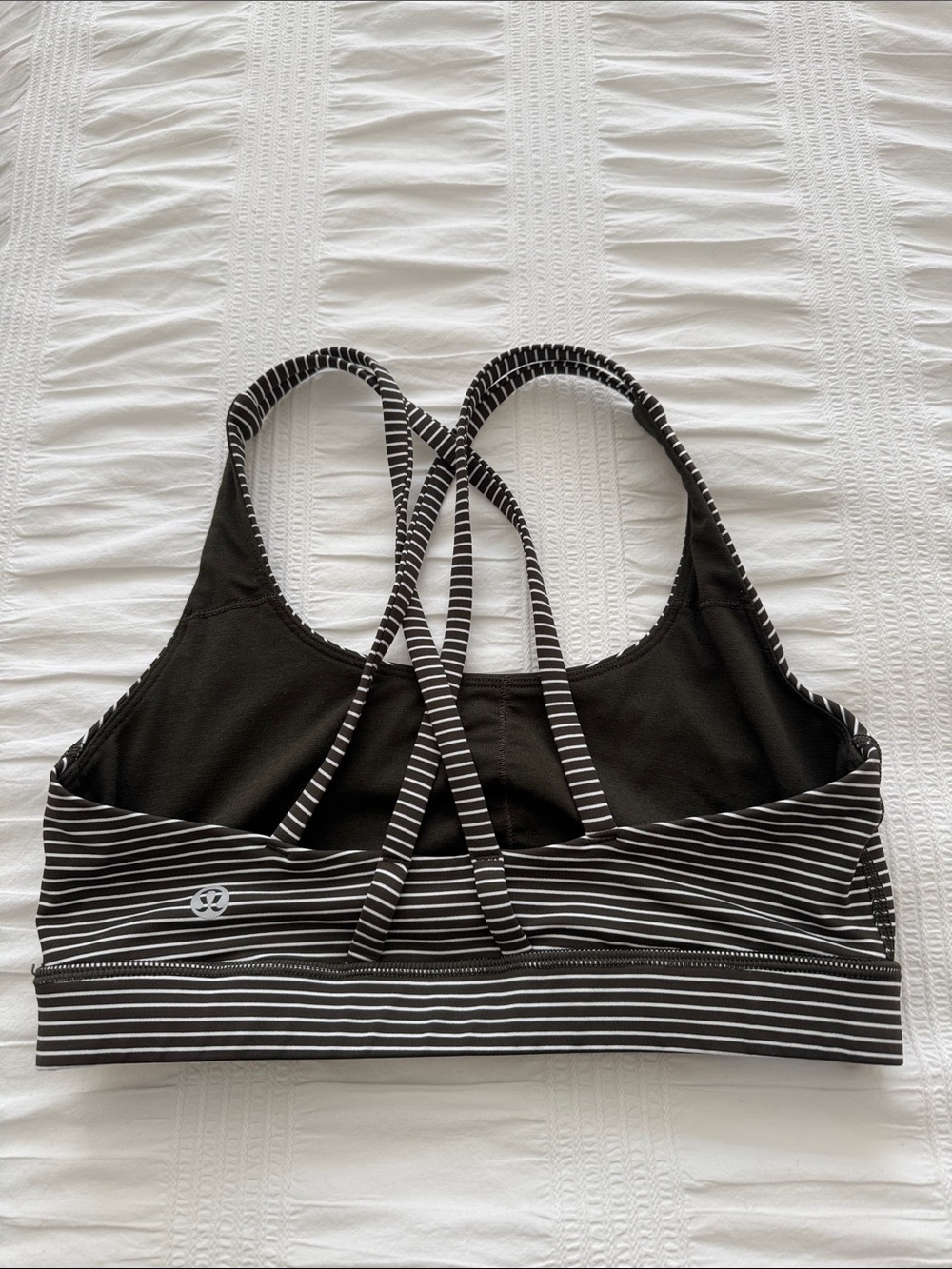 lululemon athletica green and White Striped Sports Bra - Picture 2 of 4
